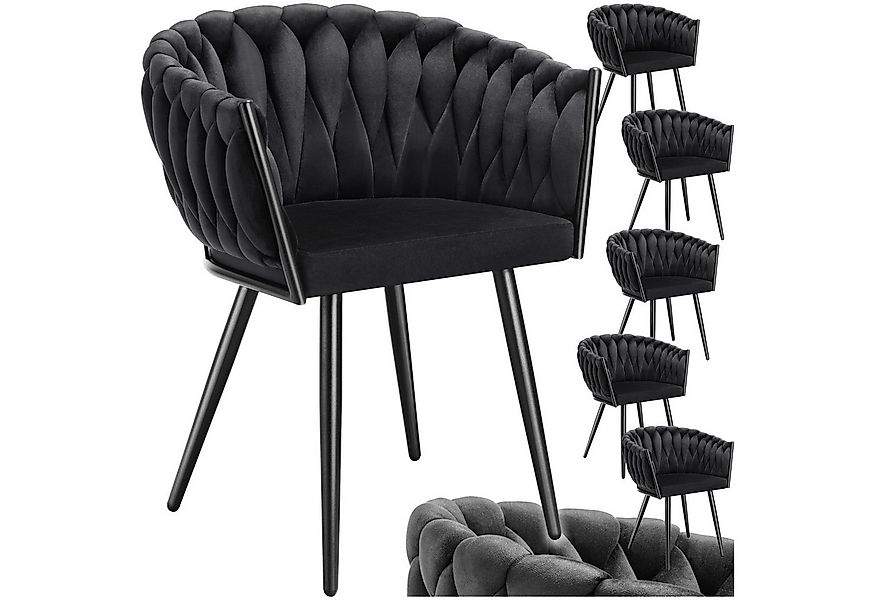 tectake Esszimmerstuhl Küchenstuhl Astano, Belastbarkeit 120 kg, schwarz (S günstig online kaufen