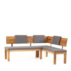 Esszimmereckbank aus Eiche Massivholz gepolsterte Rückenlehne günstig online kaufen