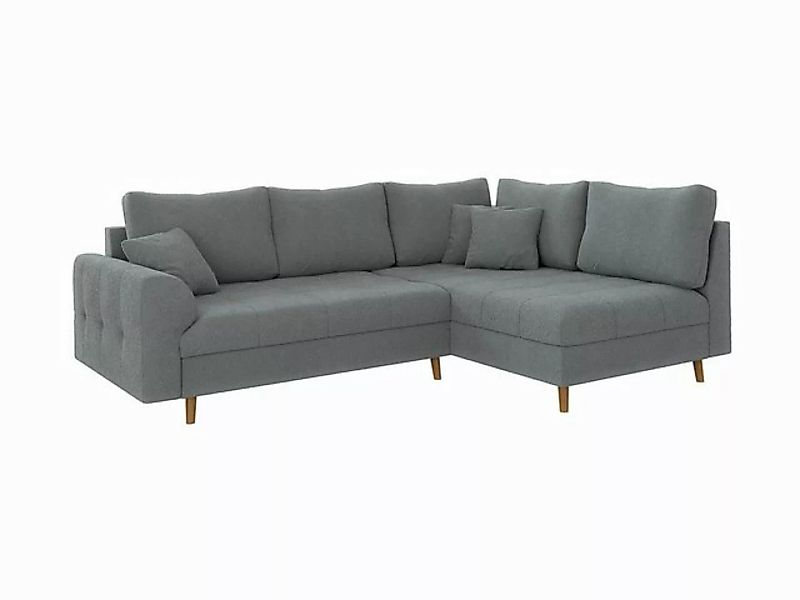 S-Style Möbel Ecksofa Leif mit Braun Holzfüßen im skandinavischen Stil aus günstig online kaufen