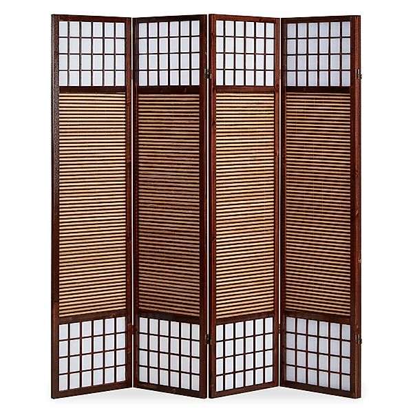 Homestyle4u 4-tlg. Paravent in Braun 176x175 cm 89 günstig online kaufen