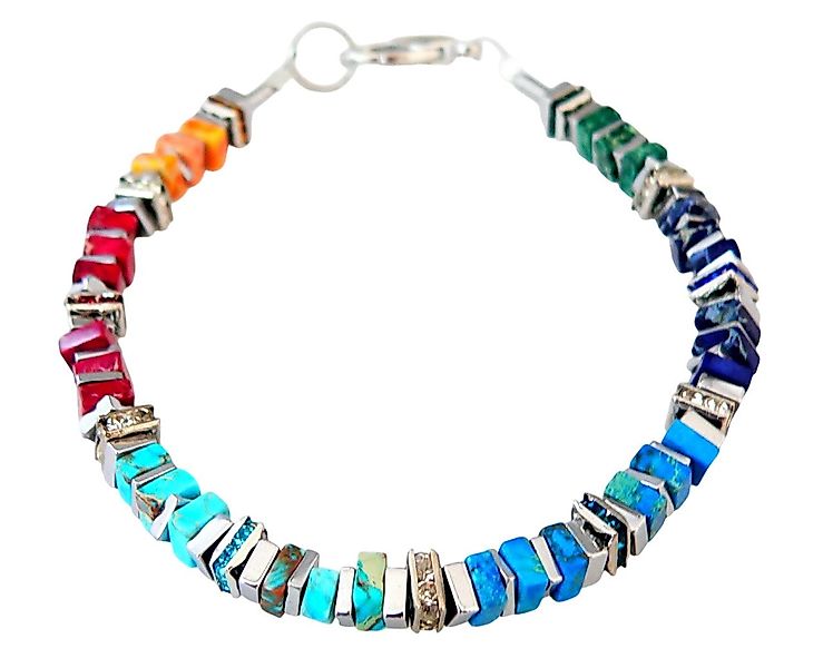 traumschmuck Perlenarmband 224d-a Armband Edelstein Imperial Jaspis Quadrat günstig online kaufen