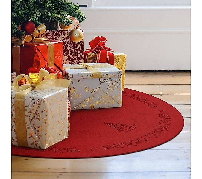 K&L Wall Art Weihnachtsbaumdecke Rote Zimmerpflanzen Rund Ø 99cm Weihnachts günstig online kaufen