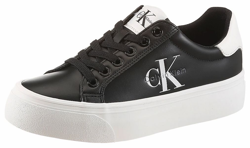 Calvin Klein Plateausneaker "VULC FLATFORM LACEUP LOW LTH" Schnürschuh, Hal günstig online kaufen