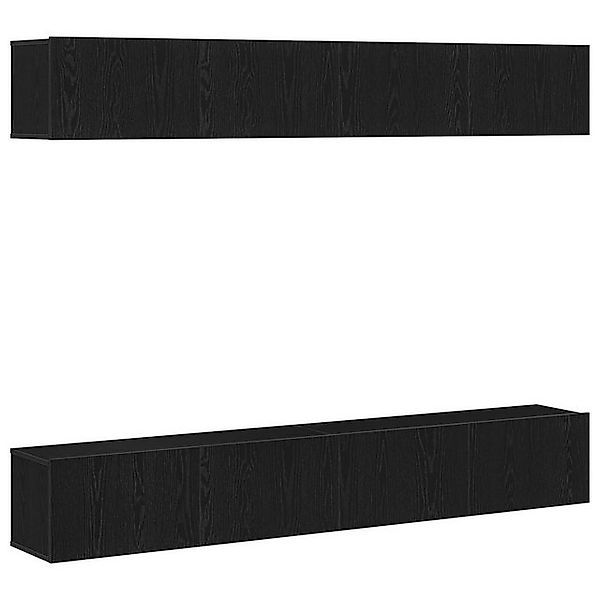 vidaXL TV-Schrank 4-tlg. TV-Schrank-Set Wandmontage Schwarz Eiche Holzwerks günstig online kaufen