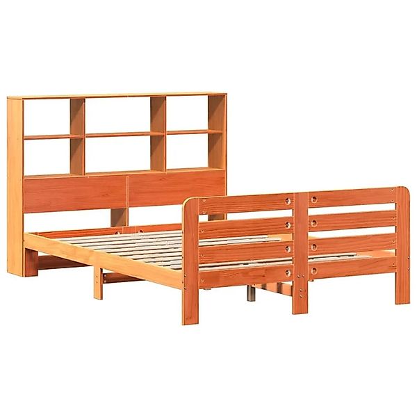 vidaXL Massivholzbett ohne Matratze Wachsbraun 135x190 cm Kiefernholz 33099 günstig online kaufen