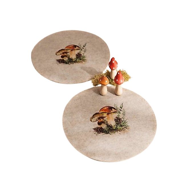 Home-trends24.de Platzset Platzmatte Pilz Tischset Platzdeckchen Herbst Fil günstig online kaufen