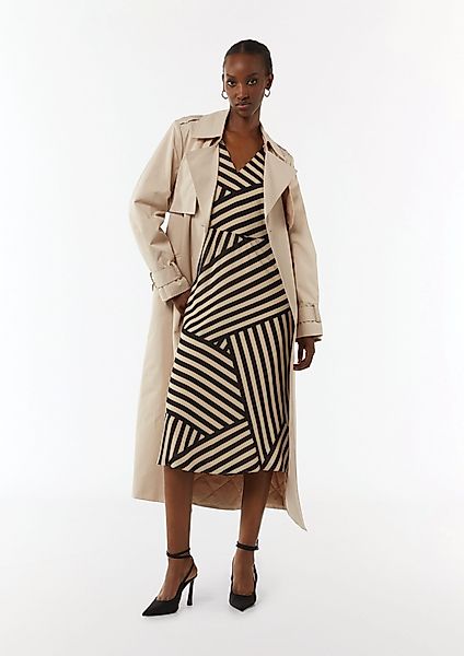 Comma Maxikleid Gestreiftes Midikleid aus Chiffon günstig online kaufen