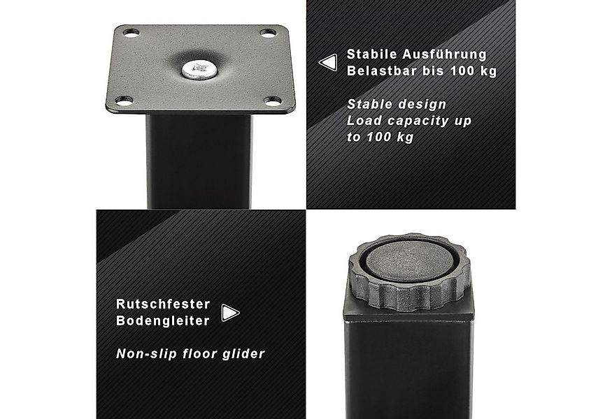SO-TECH® Möbelfuß ZULU 38 x 38 mm 100 - 150 mm, belastbar bis 100 kg pro Fu günstig online kaufen