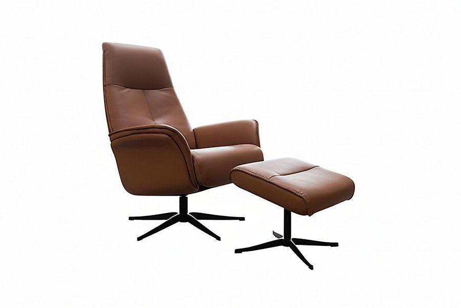 KAWOLA Relaxsessel JOSIANE Leder braun Komfort Drehsessel – Bequem, 360° dr günstig online kaufen