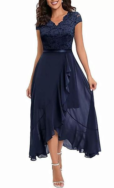 RUZU UG Dirndl Elegant für Hochzeit Spitzenkleid,Chiffon Hi-Lo Kleid Brautj günstig online kaufen