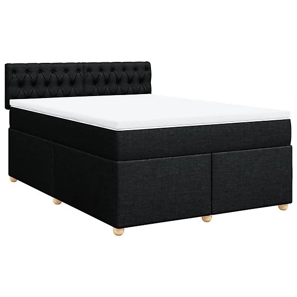 vidaXL Boxspringbett mit Matratze Schwarz 160x200 cm Stoff 3286740 günstig online kaufen