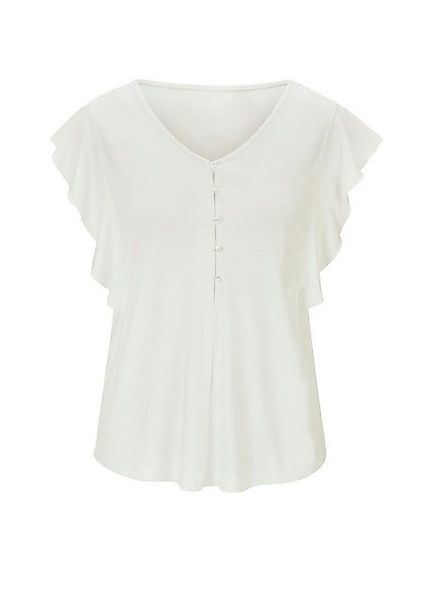 heine Print-Shirt LINEA TESINI Damen Designer-Shirt m. Flügel-Ärmeln, weiß günstig online kaufen