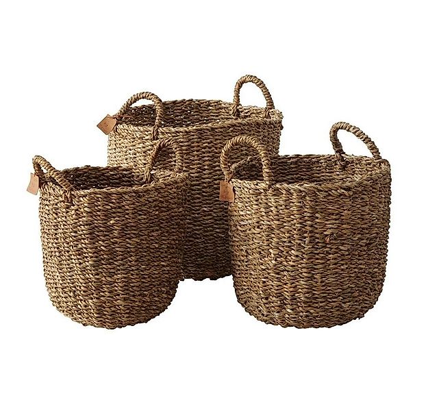 BOLTZE Aufbewahrungskorb Sophy, 3er Set, aus Seegras, Braun, mit Henkel günstig online kaufen