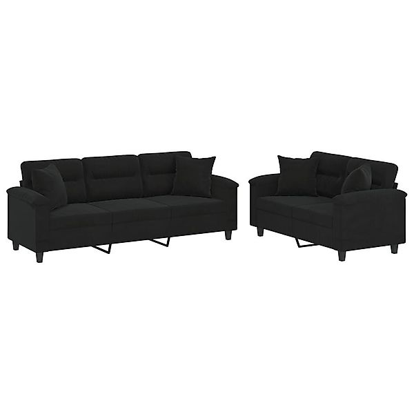 vidaXL Sofa 2-tlg. Sofagarnitur mit Kissen günstig online kaufen