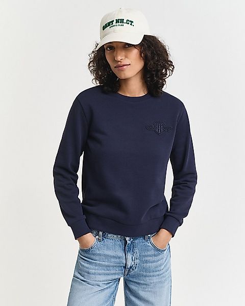 Gant Sweatshirt REG TONAL SHIELD C-NECK SWEAT Ton in Ton Stickerei, Rundhal günstig online kaufen
