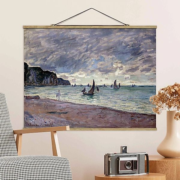 Stoffbild Strand mit Posterleisten - Querformat Claude Monet - Küste von Po günstig online kaufen