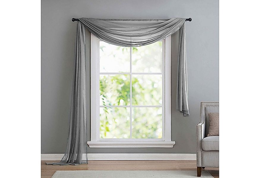 Gardinenbox Freihanddeko (1 St), ohne, transparent, Voile, Uni Volant Trans günstig online kaufen