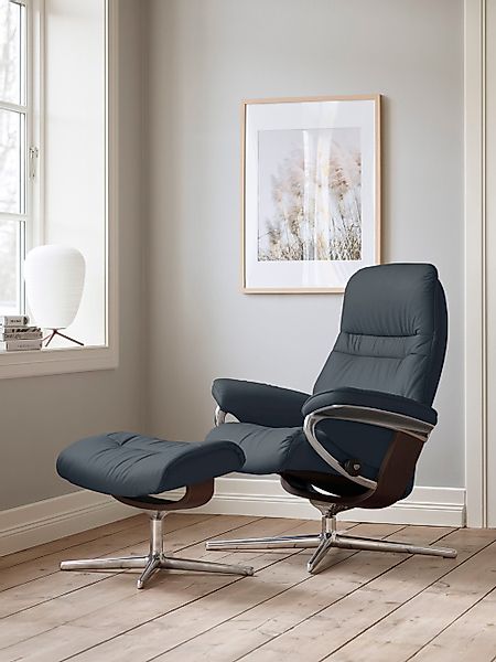 Stressless "Sunrise" Set, Relaxsessel mit Hocker, mit Hocker, mit Cross Bas günstig online kaufen