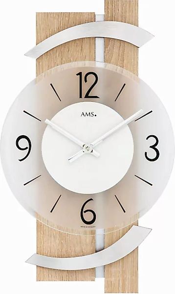 AMS Wanduhr »W9546«, Quarzuhr,Holz,Wohnzimmer,Esszimmer,Küche,Arbeitszimmer günstig online kaufen