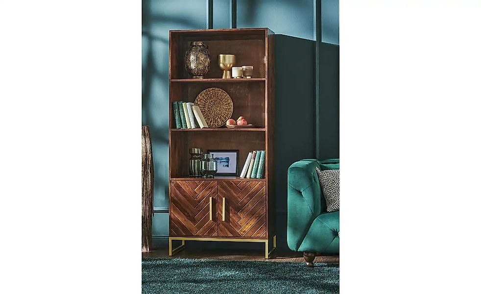 Bücherregal aus Massivholz Calatria ¦ holzfarben ¦ Maße (cm): B: 80 H: 180 günstig online kaufen