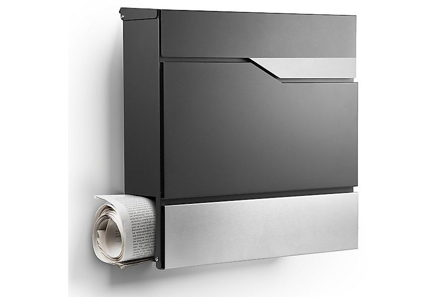 NewHabitat Briefkasten Moderner Wandbriefkasten Personalisierbar Anthrazit günstig online kaufen