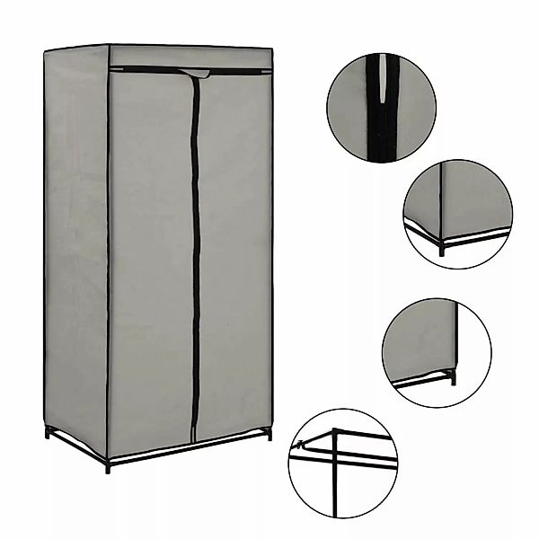 Kleiderschränke 2 Stk. Grau 75ã50ã160 Cm günstig online kaufen