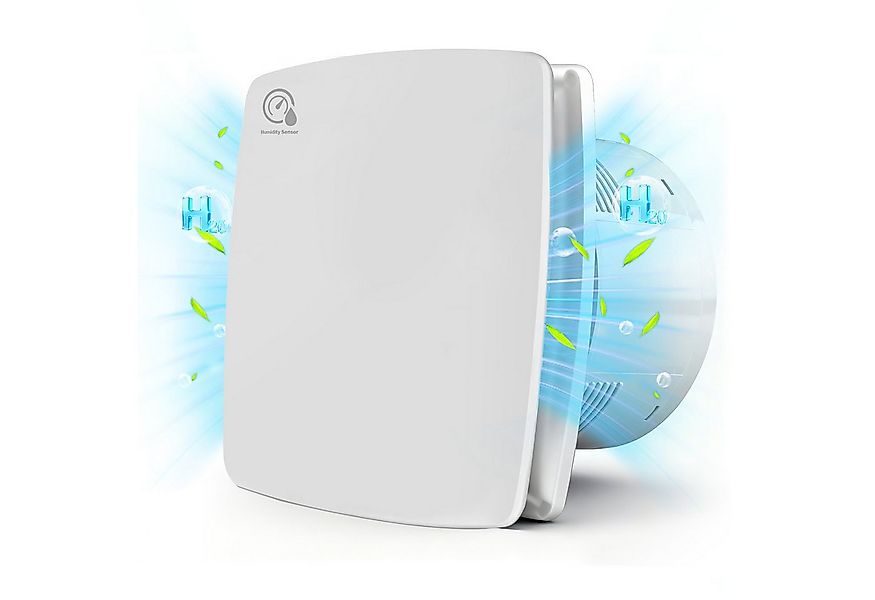 XERSEK Badlüfter 6" Wandventilator Leiser Abluftventilator mit Feuchtesenso günstig online kaufen