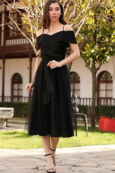 Modabout Abendkleid Damen Abendkleid Midikleid Schulterfrei - NELB0553D8787 günstig online kaufen