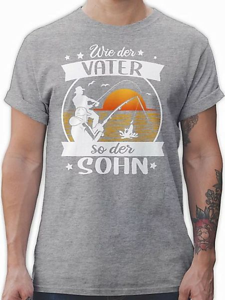 Shirtracer T-Shirt Wie der Vater so der Sohn - Angeln - weiß/orange Angler günstig online kaufen