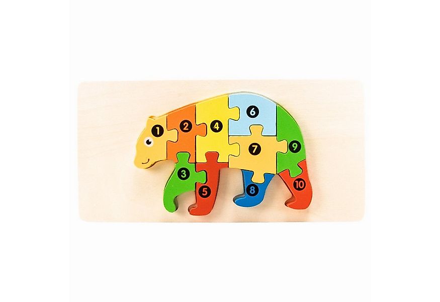 GICO Steckpuzzle Holzpuzzle Bär mit Zahlen von 1 bis 10- 3913, Puzzleteile günstig online kaufen