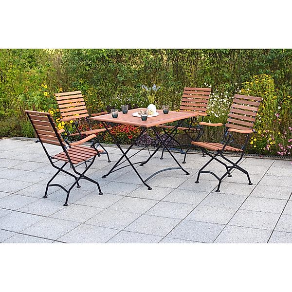 Merxx Schlossgarten Set 5-tlg. Klapptisch 90 x 90 cm günstig online kaufen
