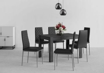 INOSIGN Essgruppe Set, 5 Stk. tlg. 4 Stühle mit Tisch in schieferfarben, Br günstig online kaufen