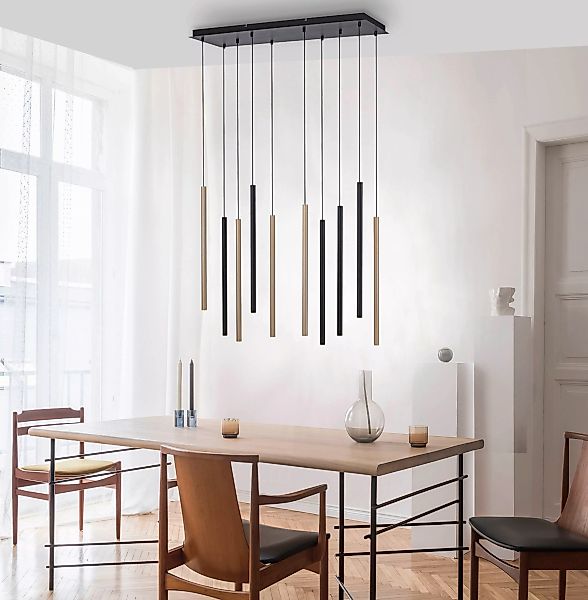 Paul Neuhaus Pendelleuchte »FLUTE«, 10 flammig, Leuchtmittel LED-Board   LE günstig online kaufen
