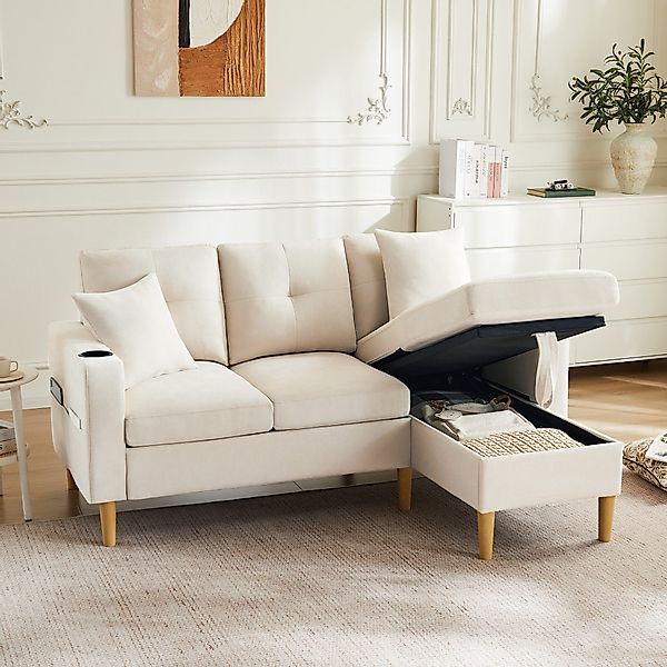 Ulife Ecksofa Modernes L-Form-Sofa mit Chaiselongue günstig online kaufen