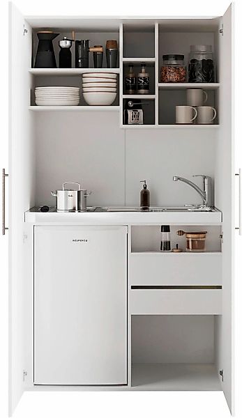 RESPEKTA Pantryküche "Peter, mit Duo Kochfeld, wahlweise mit Mikrowelle, Ko günstig online kaufen
