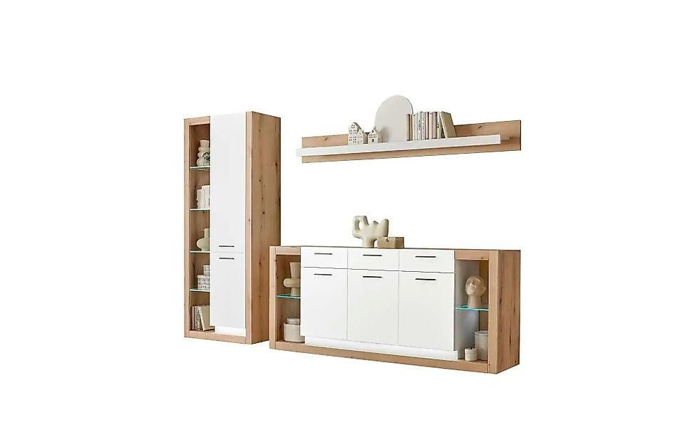 Wohnwand  Busso ¦ braun ¦ Maße (cm): B: 298 H: 195 T: 43.0 Kommoden & Sideb günstig online kaufen