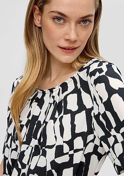 s.Oliver BLACK LABEL Kurzarmbluse Gemusterte Bluse günstig online kaufen