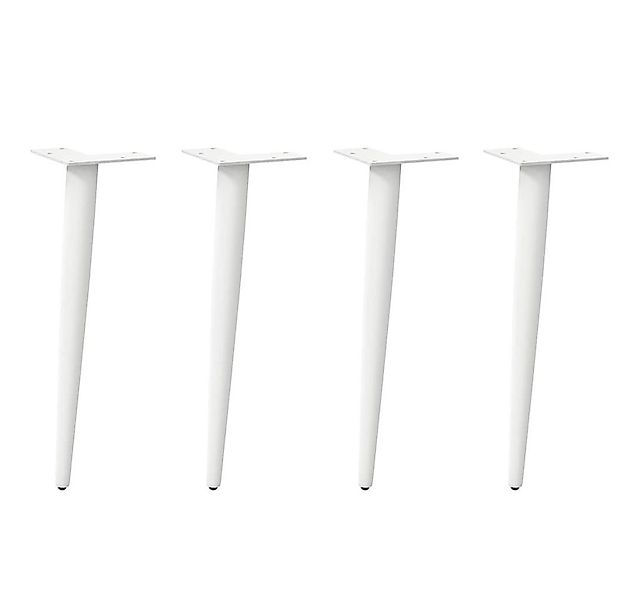 vidaXL Tischbein Couchtischbeine Konische Form 4 Stk. Weiß 30-31 cm Stahl günstig online kaufen