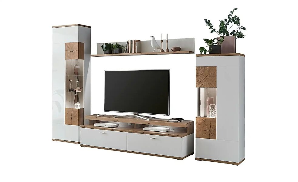 uno Wohnwand  Sylt ¦ weiß ¦ Maße (cm): B: 301 H: 209 T: 50.0 Kommoden & Sid günstig online kaufen