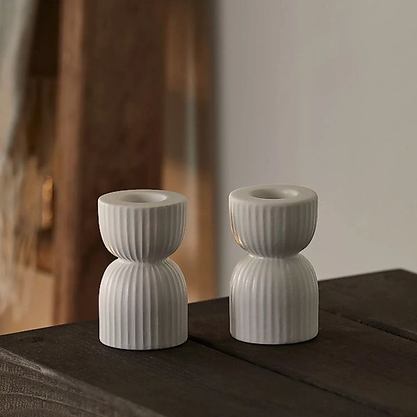 2er Set Kerzenhalter aus Keramik für Stabkerzen günstig online kaufen