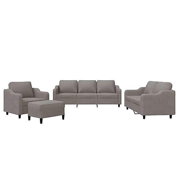 vidaXL 4-Tlg Sofagarnitur mit Kissen Taupe Stoff 3201785 günstig online kaufen