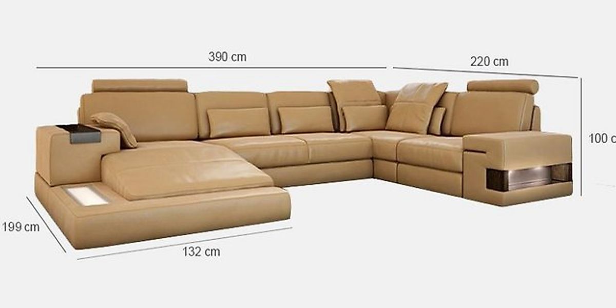 Xlmoebel Ecksofa Modernes Ledersofa Wohnlandschaft Polstermöbel Set Bellini günstig online kaufen