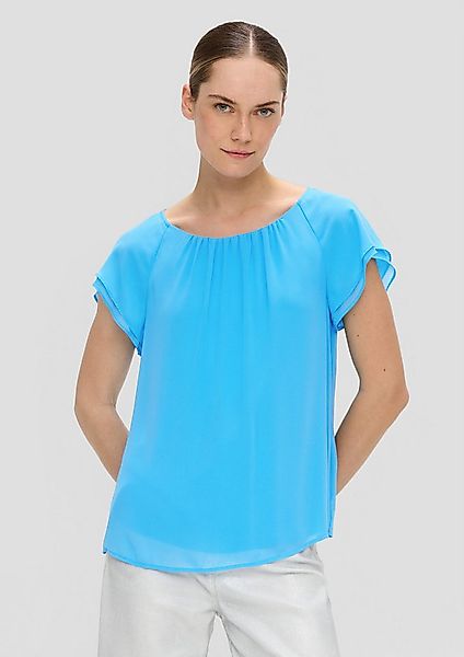 s.Oliver Kurzarmbluse Bluse Chiffon-Bluse mit Double-Layer Ärmeln günstig online kaufen
