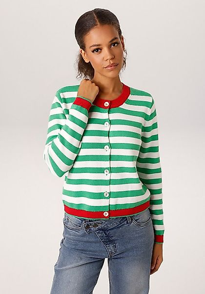 Aniston CASUAL Strickjacke im trendigen Streifen-Dessin - NEUE KOLLEKTION günstig online kaufen