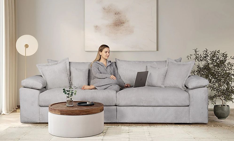 Home affaire Big-Sofa "Soft&Cosy XL - Breite 246 cm", Mega-Sofa, Cord oder günstig online kaufen