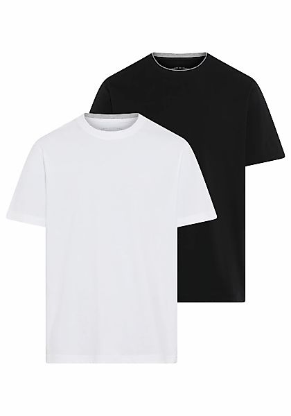 Mans World Rundhalsshirt "Neue Kollektion", (2-er Pack), mit kontrastfarbig günstig online kaufen