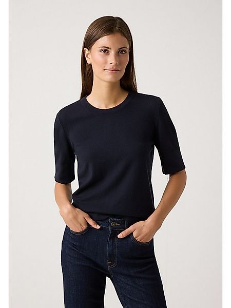 MORE&MORE Strickpullover schmaler, kurzer Viskosemixpullover günstig online kaufen