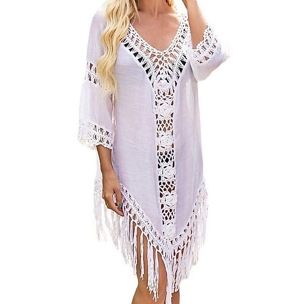 RWEUOQ Strandkleid Boho Strandkleid Damen Häkel günstig online kaufen