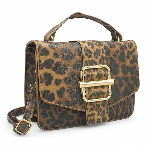 Eyecatcher Handtasche Glamour Leoparden-Handtasche mit goldener günstig online kaufen
