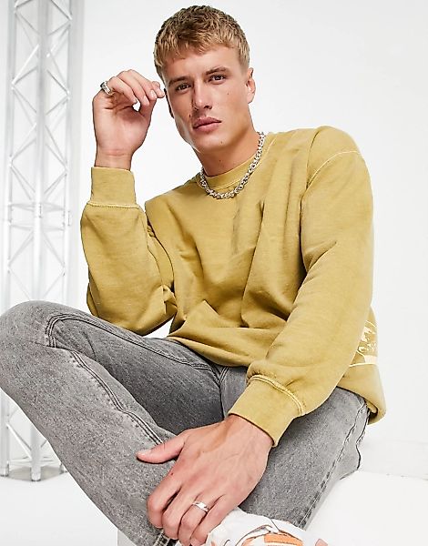 Topman – Change Reality – Sweatshirt in Olivgrün günstig online kaufen